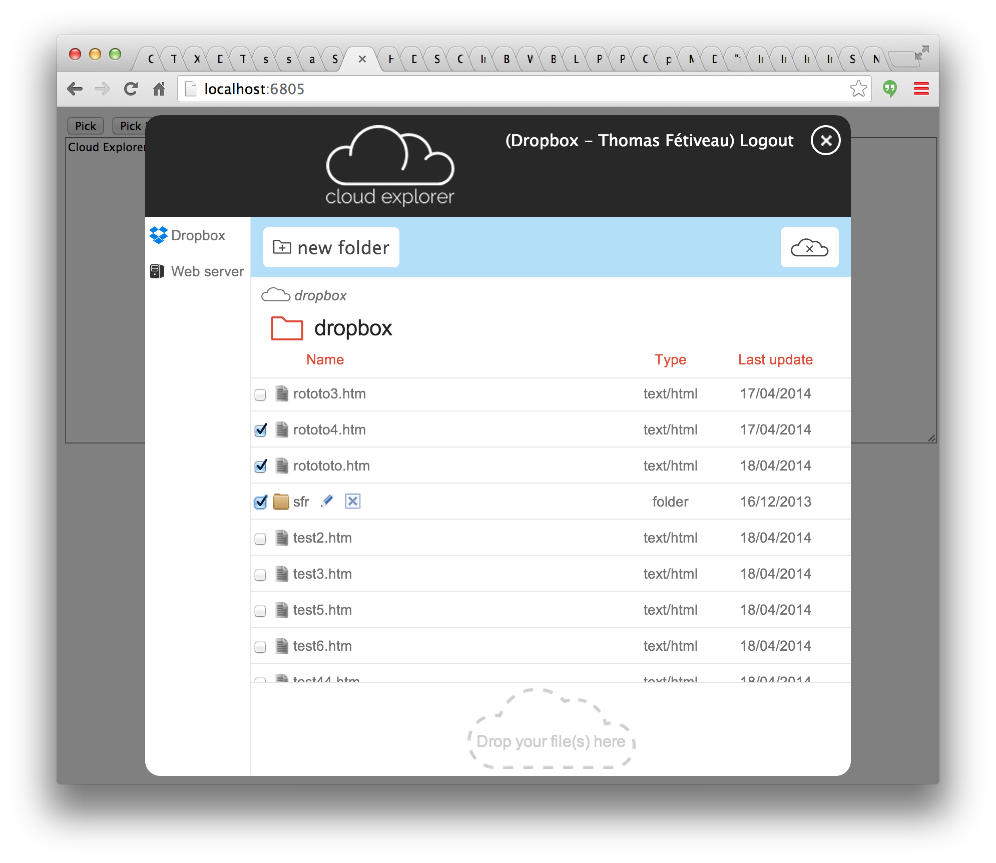 Cloud explorer user interface