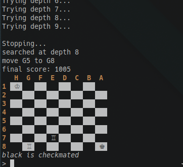Screenshot of me being checkmated by the bot