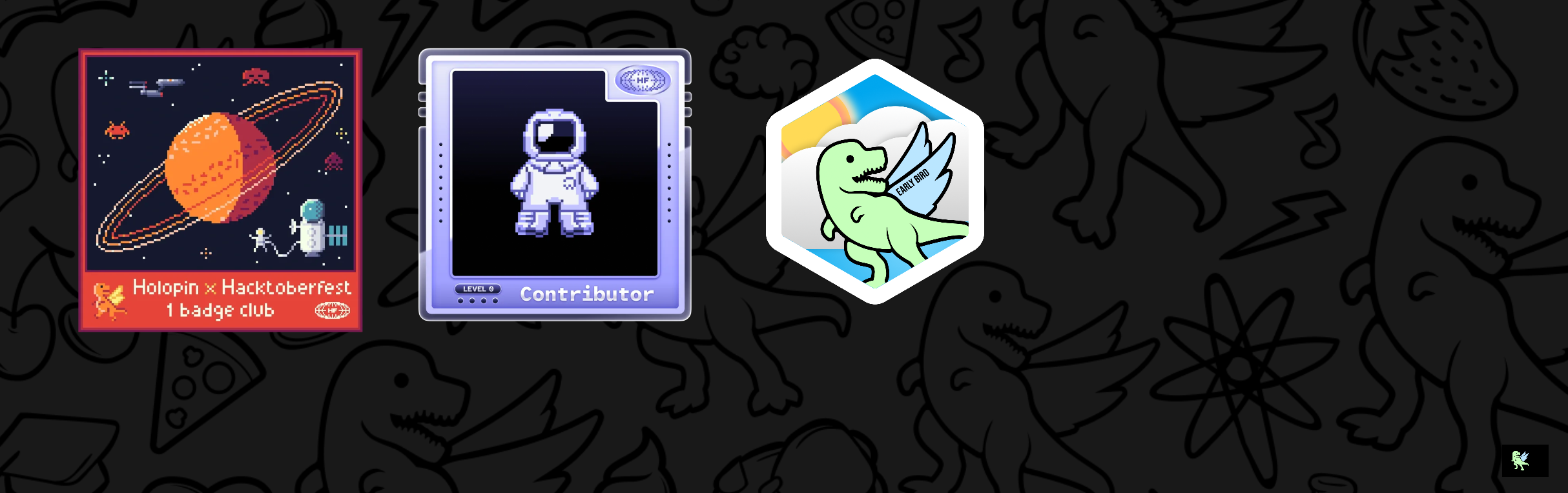 An image of @redpinecube's Holopin badges, which is a link to view their full Holopin profile