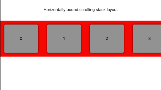 horizontal scrolling stacklayout