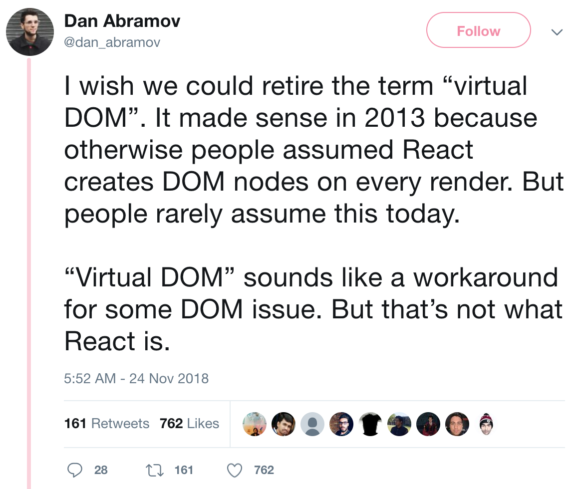 Dan Abramov No Longer Likes Virtual DOM