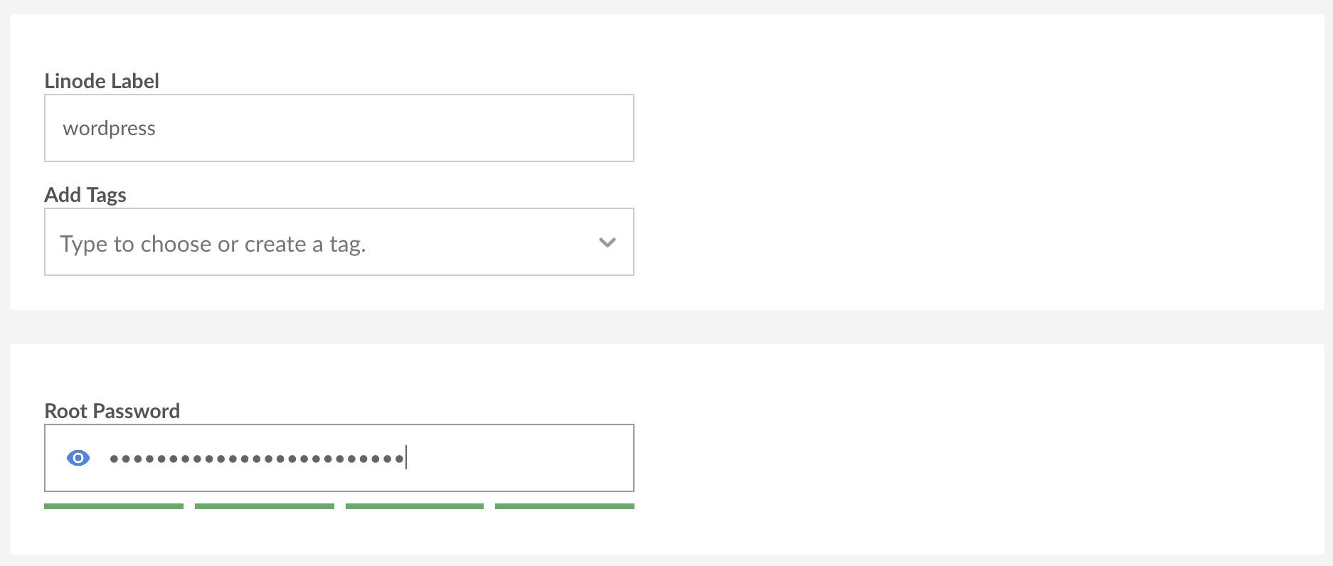 Label and password