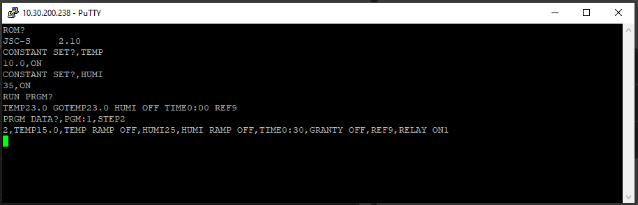 Command data and response data on ES102