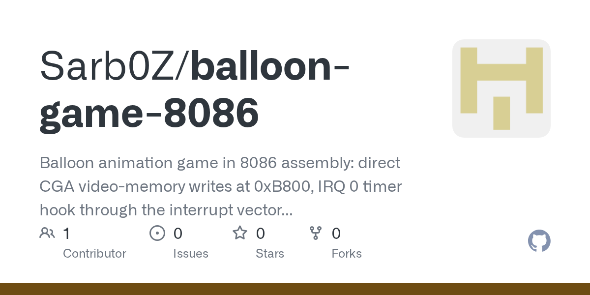 balloon-game-8086: 8086 assembly game