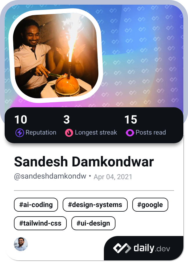 Sandesh Damkondwar's Dev Card