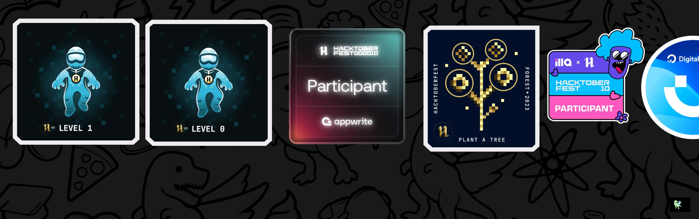 An image of @disha152's Holopin badges, which is a link to view their full Holopin profile