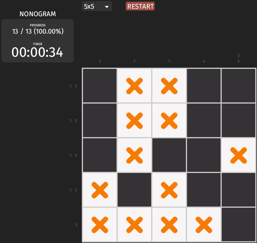 Example image of 5x5 solution