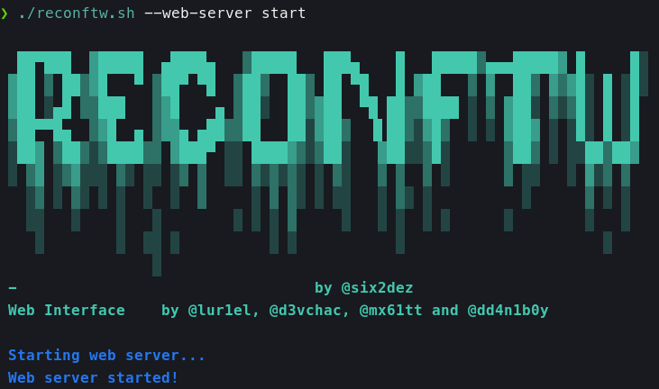 ReconFTW Start Web GUI
