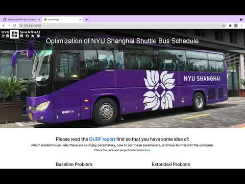 DURF Bus Schedule Optimization
