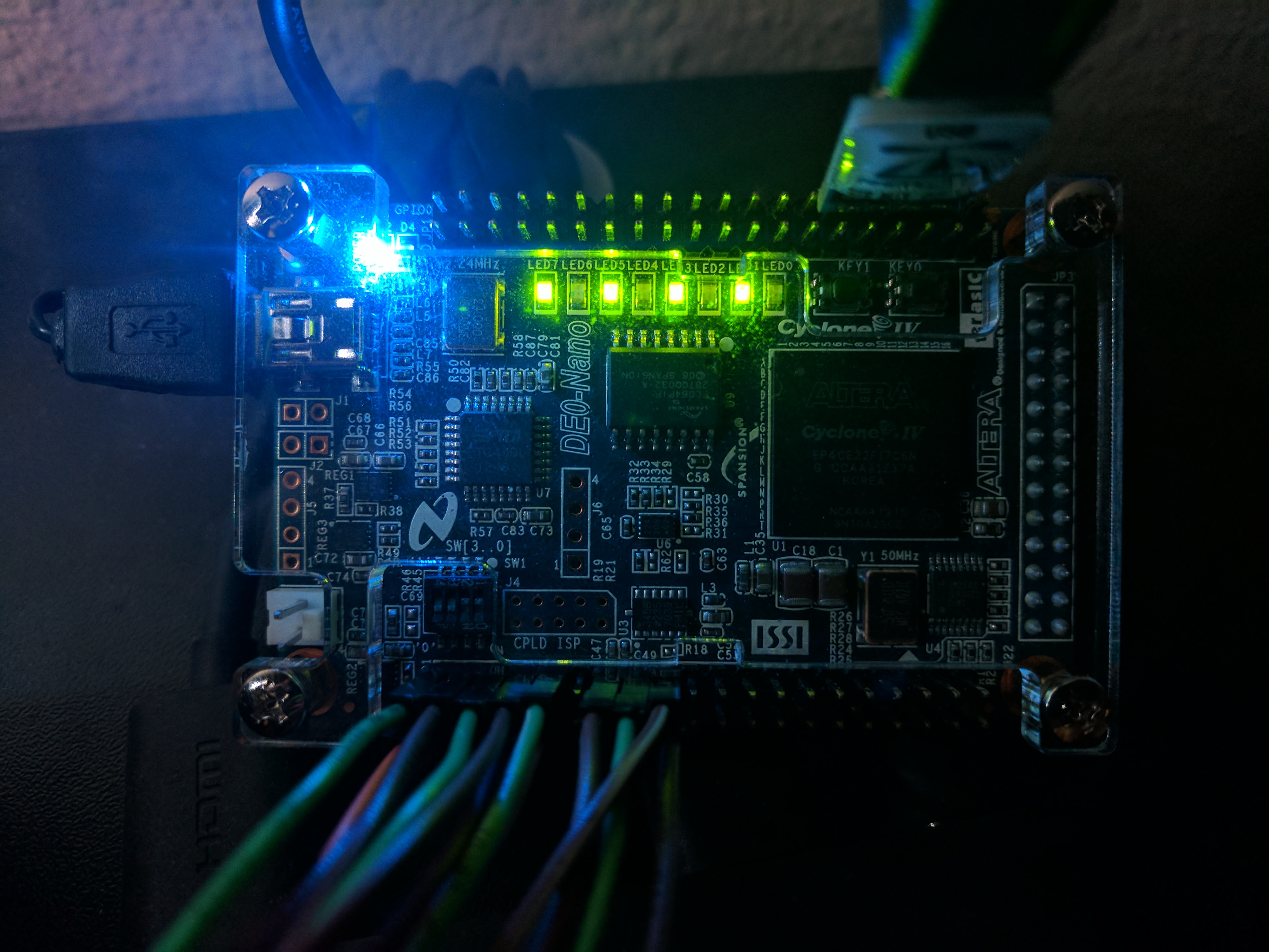 DE0-Nano LEDs Displaying User Inputs