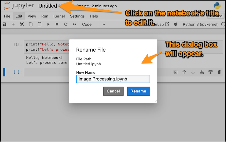 Editing the notebook title