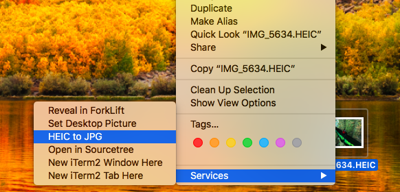 HEIC to JPG Mac OS X integration