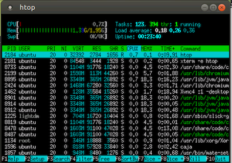 Htop on t2.small