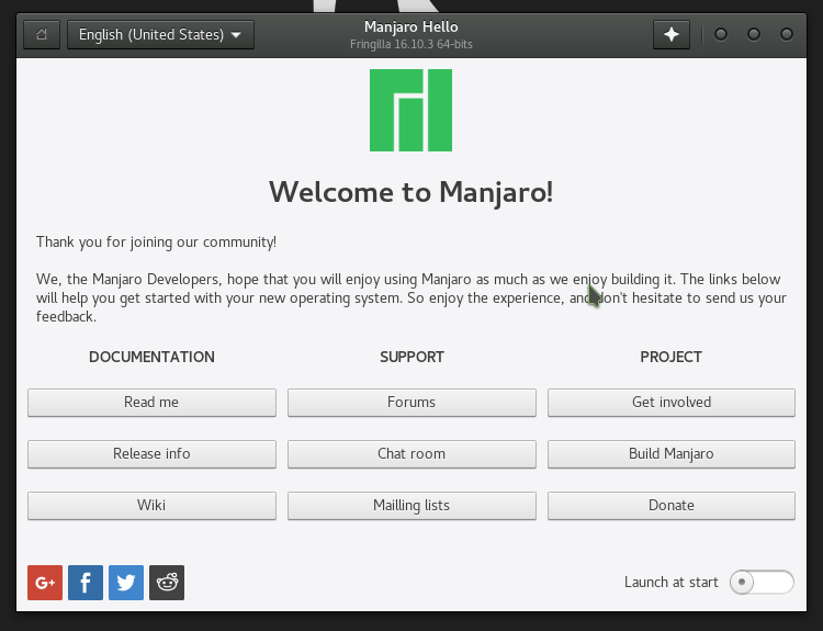 Manjaro Hello