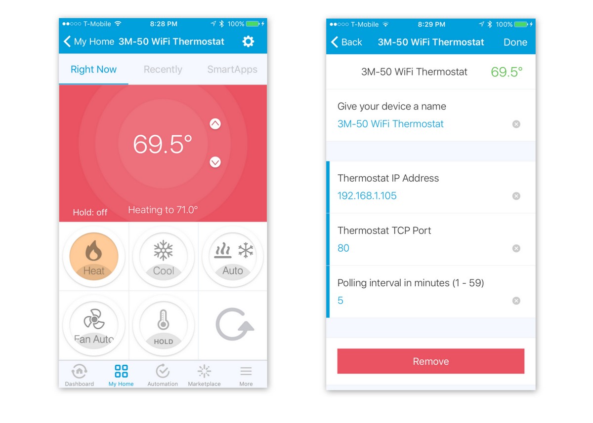 RadioThermostat Screenshot