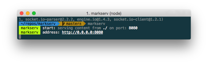 markserv CLI output