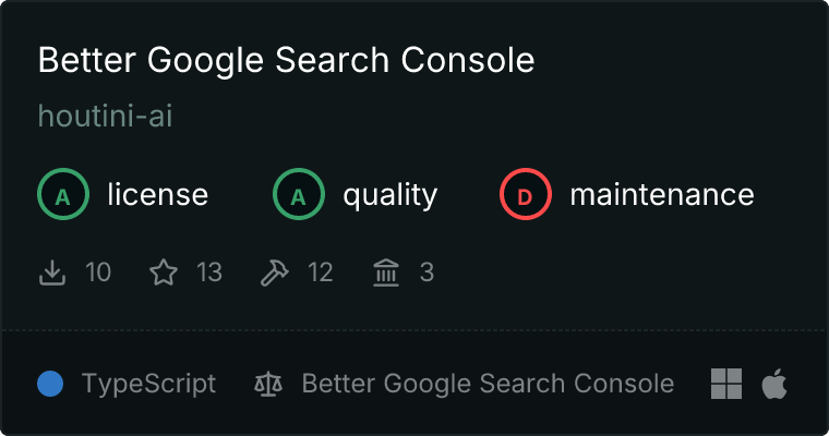 Better Search Console MCP server