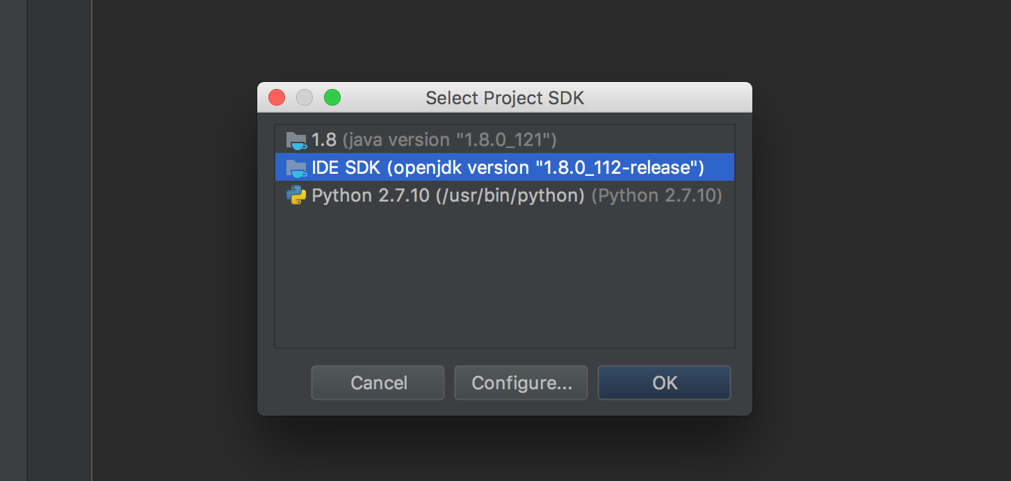 default IDE SDK