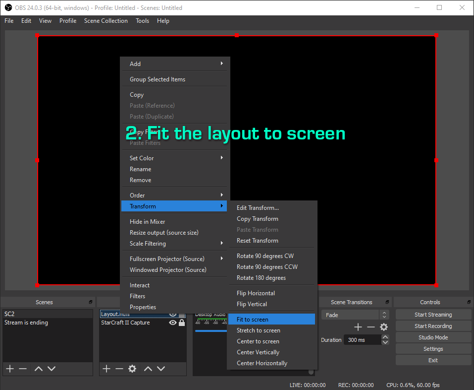 Fit the layout to screen