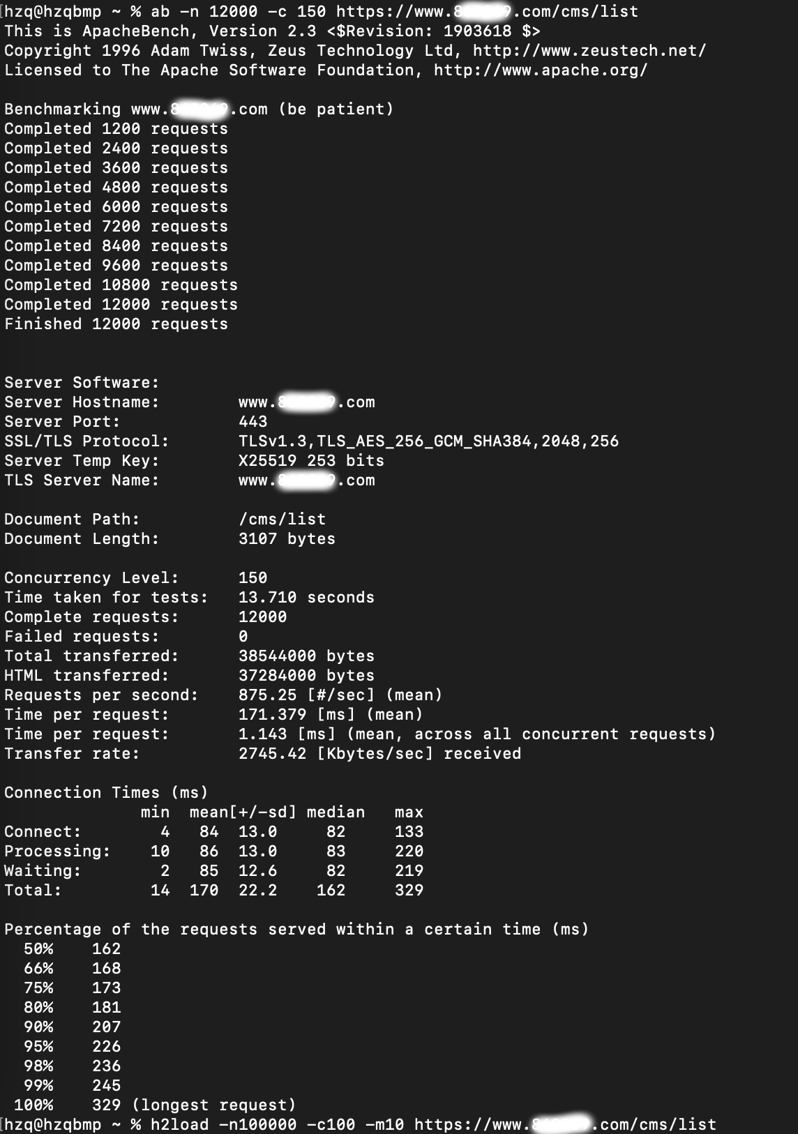 ApacheBench test