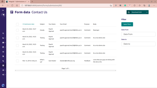 GSoC UX Unification - Form submission listing 4.0