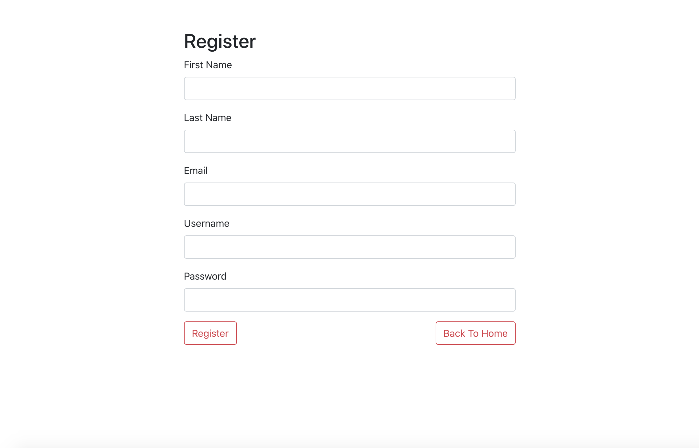 Registration Page