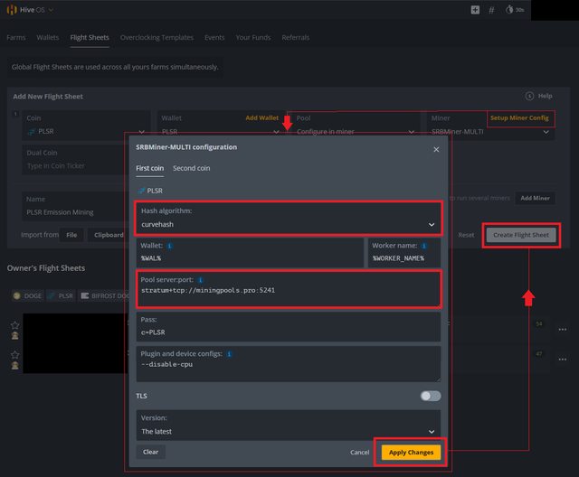 The Next step to Emission mine on HiveOS using Curvehash is to configure SRBMiner-Multi.