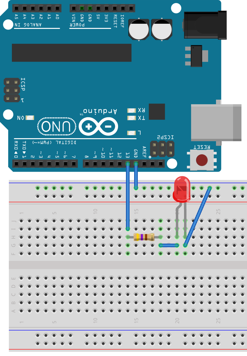 Arduino Uno sketch with breadboard 