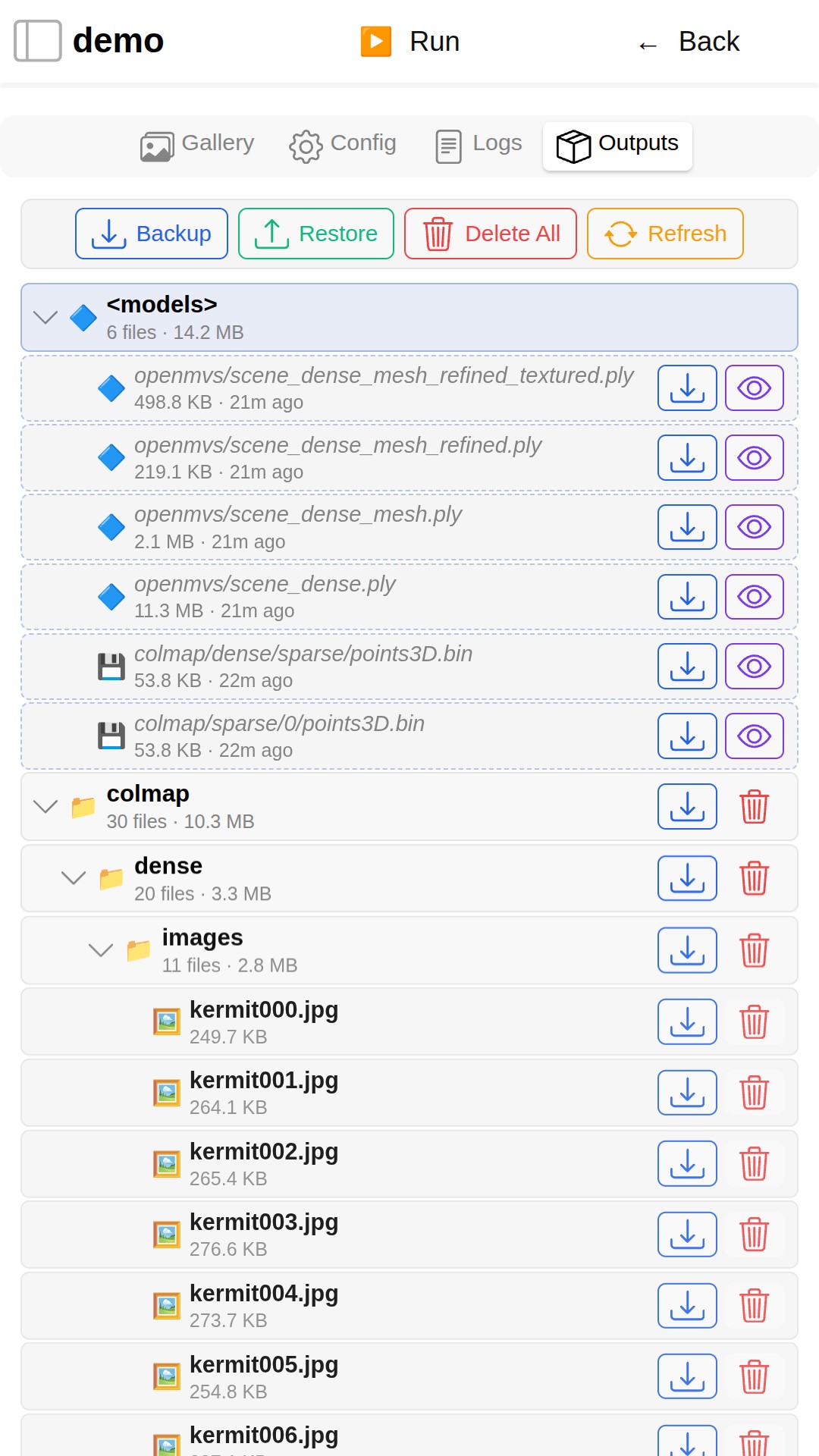 Project outputs