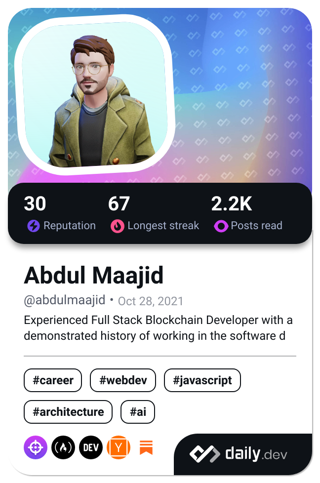 Abdul Maajid's Dev Card