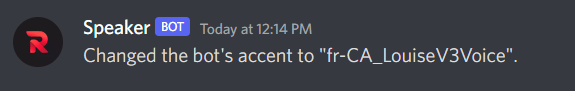 Changing the bot's accent