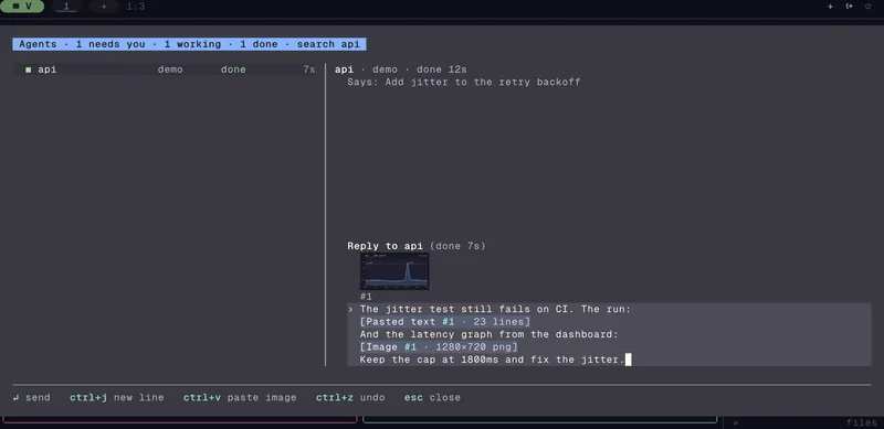 The reply editor