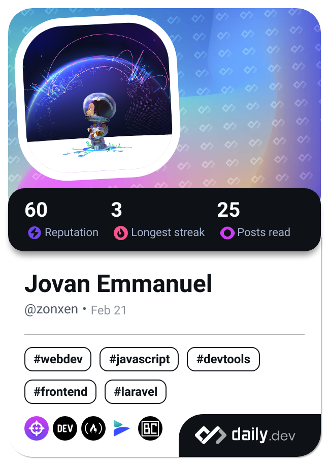 Jovan Emmanuel's Dev Card