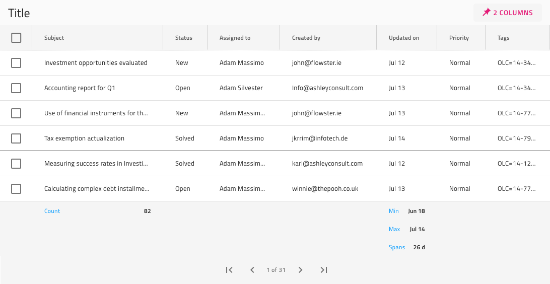 Grid with bottom-pinned rows