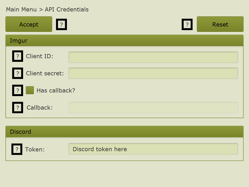 API credentials