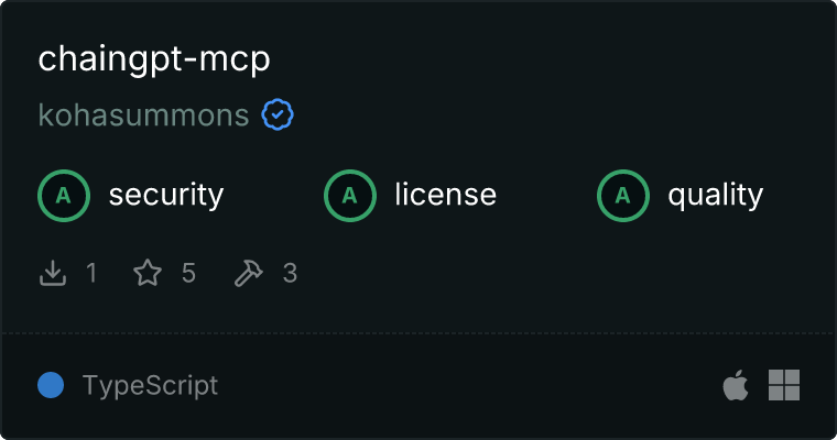 ChainGPT MCP server