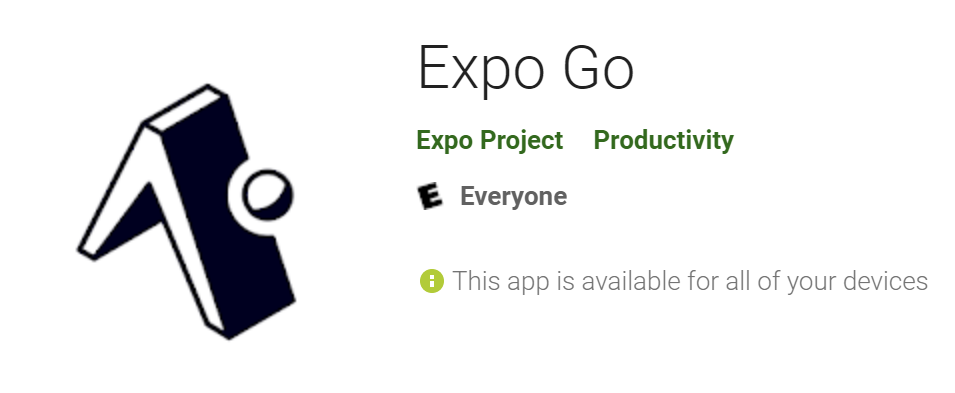 Expo Go on the Play Store