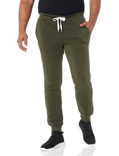 southpole-mens-active-basic-jogger-fleece-pants-olive-olive-size-small-1