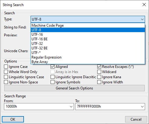 String Search Search Types