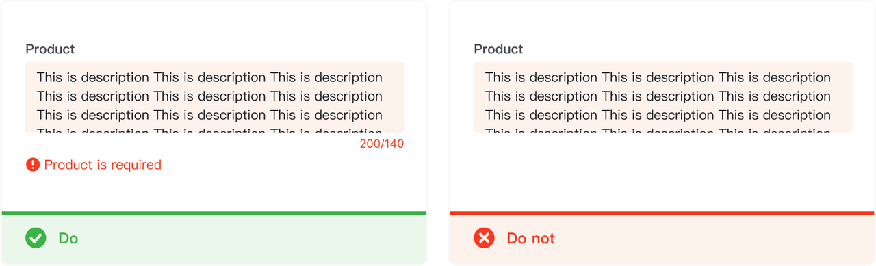 Error message for forms