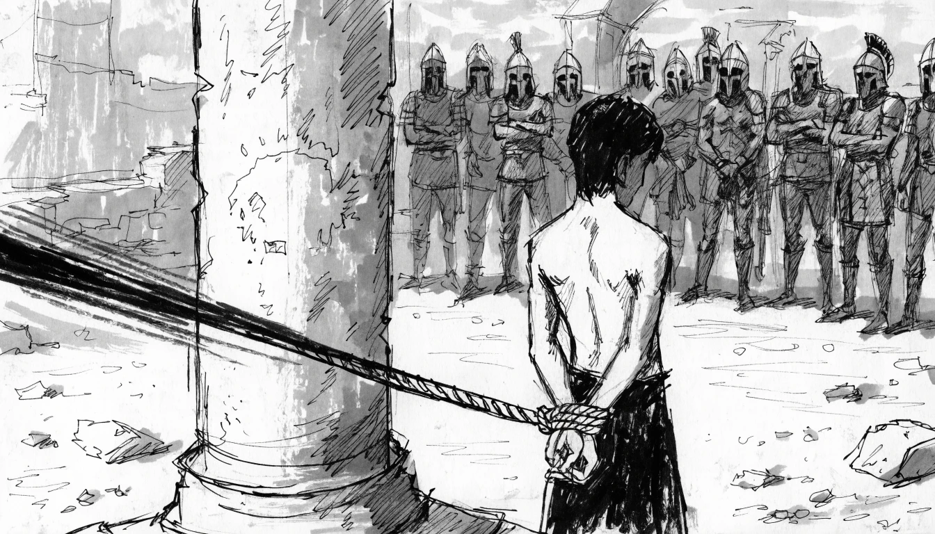 Storyboard frame from scene 3 of the 300 example deck
