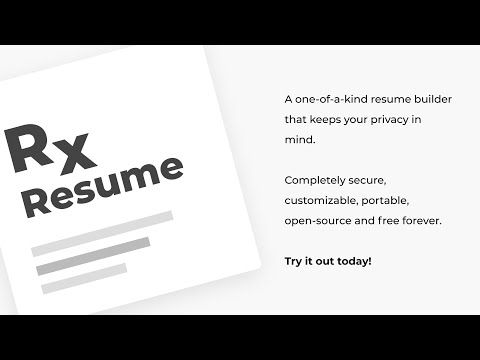 Demo Video of Reactive Resume