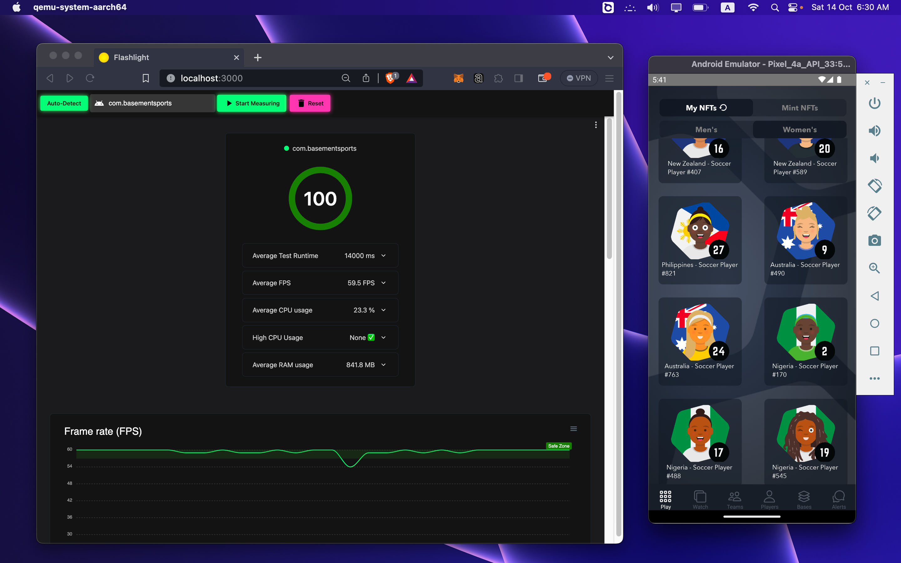 Flashlight measure got 100 score on 150 items loaded by a FlashList