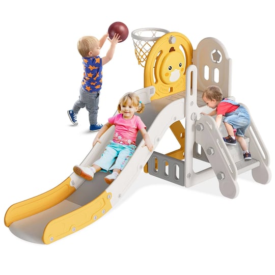 5-in-1-toddler-slide-kids-slide-with-climber-outdoor-indoor-slide-cute-duck-theme-playset-suteck-1