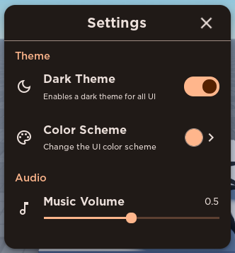 Settings Menu