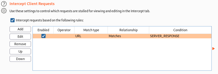 Intercept responses