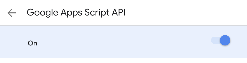 Enable Google Apps Script