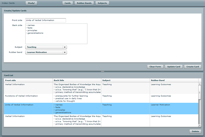 PureMVC AS3 Demo: Index Cards