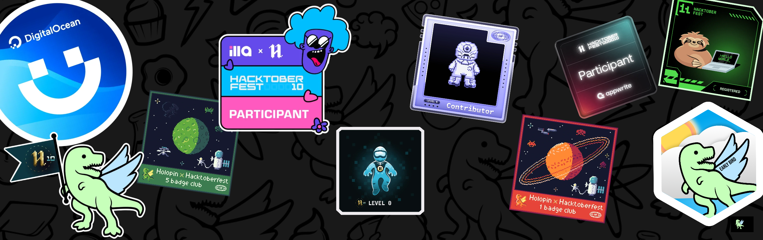 An image of @bobbydev72's Holopin badges, which is a link to view their full Holopin profile