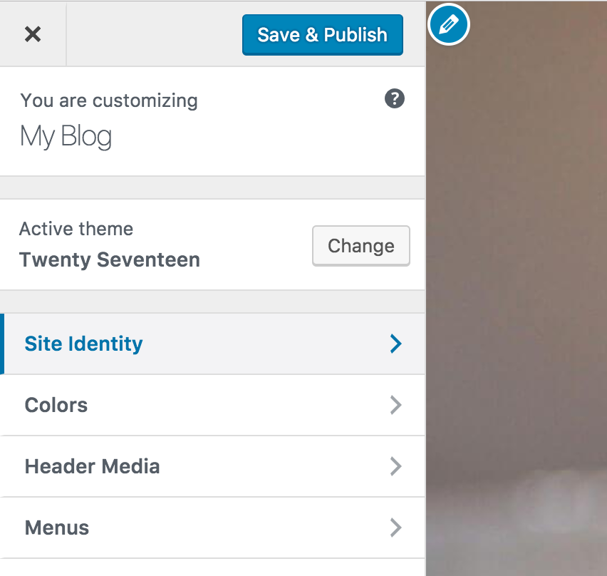 Site Identity on WP - Customizer